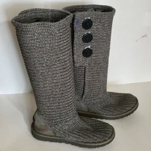 UGG Cardy grey knit boots 6